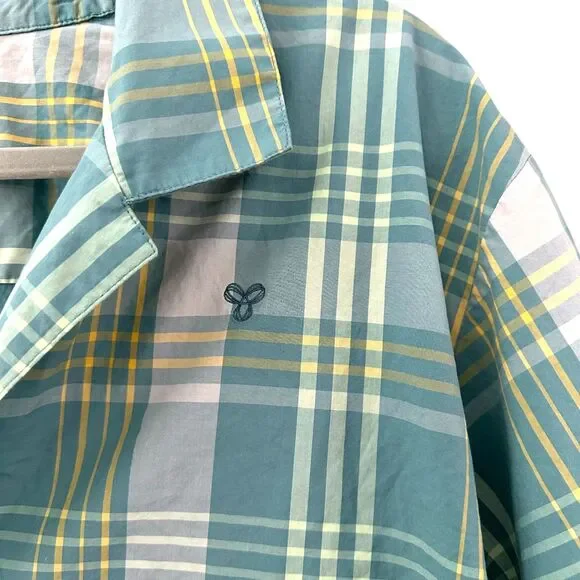 Aritzia TNA Button Down Plaid Shirt | Teal | Size S | NWOT - Picture 3 of 5